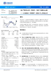 2024年三季报点评:Q3产量环比进一步提升,铝价下跌影响业绩