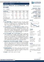 2024年三季报点评:Q3出货增速亮眼,业绩符合预期