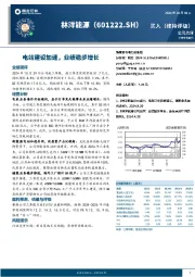 电站建设加速，业绩稳步增长