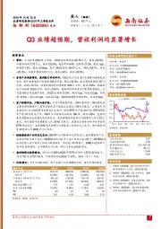 2024年三季报点评：Q3业绩超预期，营收利润均显著增长