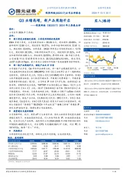 2024年三季报点评：Q3业绩高增，新产品周期开启