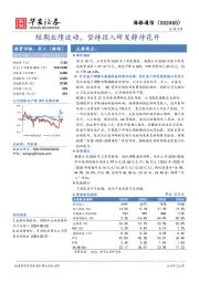 短期业绩波动，坚持投入研发静待花开