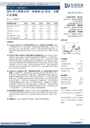 2024年三季报点评:价格端Q3承压,业绩不及预期