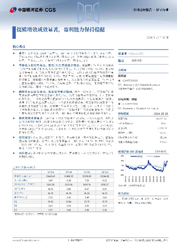 提质增效成效显著，盈利能力保持稳健