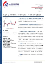 莱克电气:2024Q3收入业绩快速增长,净利率实现逆势提升