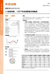 Q3业绩亮眼,10月下旬电视面板价格触底
