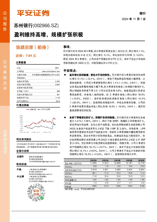 盈利维持高增，规模扩张积极