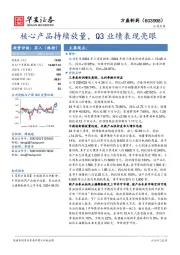 核心产品持续放量，Q3业绩表现亮眼