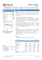 多因素影响公司业绩，多款新产品已通过用户试用