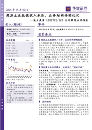 公司事件点评报告：聚焦主业致使收入承压，业务结构持续优化