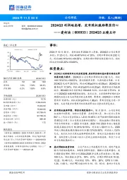 2024Q3业绩点评：2024Q3利润端高增，发布股权激励彰显信心