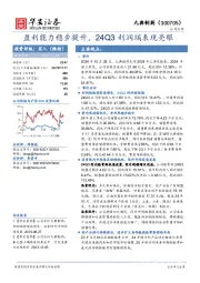盈利能力稳步提升，24Q3利润端表现亮眼