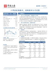 三季度表现稳定,持续看好公司发展