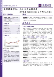 公司事件点评报告：业绩稳健增长，三大业务协同发展