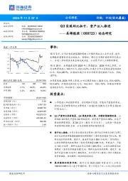 Q3实现环比扭亏,资产注入推进