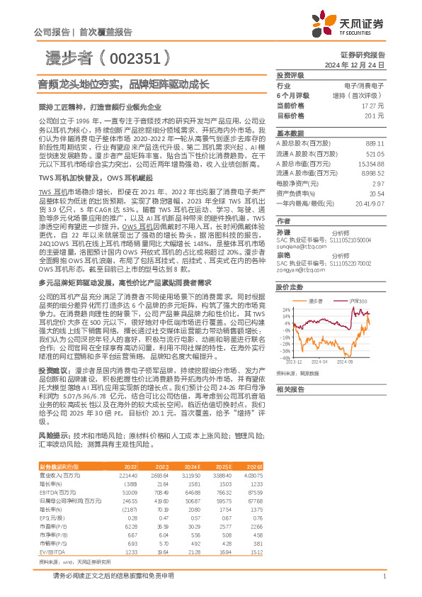 音频龙头地位夯实，品牌矩阵驱动成长