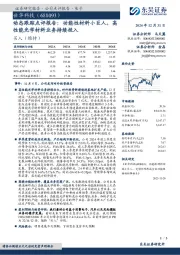 动态跟踪点评报告:功能性材料小巨人,高性能光学材料业务持续投入
