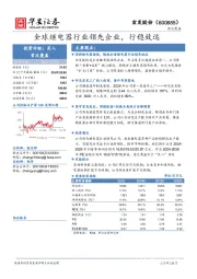 全球继电器行业领先企业,行稳致远