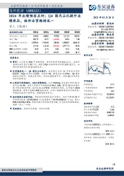 2024年业绩预告点评:Q4国内占比提升业绩承压,组件出货维持龙一