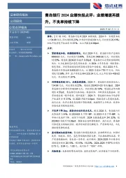 青岛银行2024业绩快报点评：业绩增速再提升，不良率持续下降