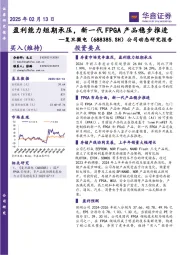 公司动态研究报告:盈利能力短期承压,新一代FPGA产品稳步推进