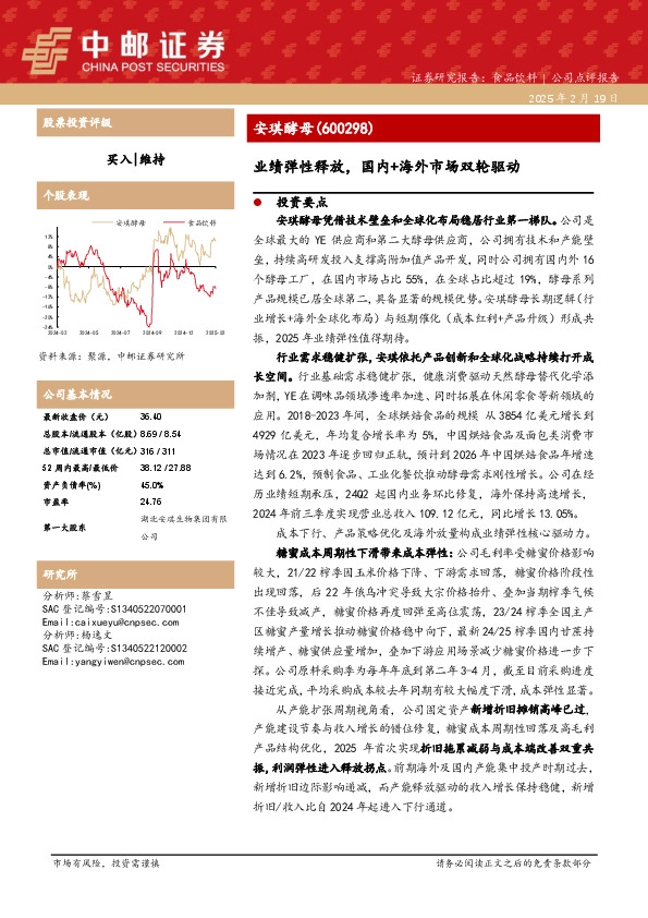 业绩弹性释放，国内+海外市场双轮驱动