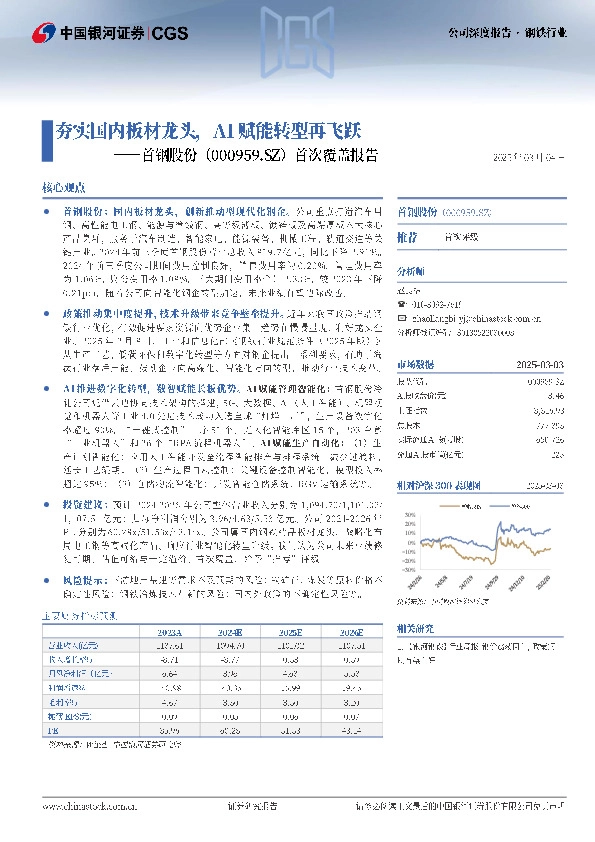 首次覆盖报告：夯实国内板材龙头，AI赋能转型再飞跃