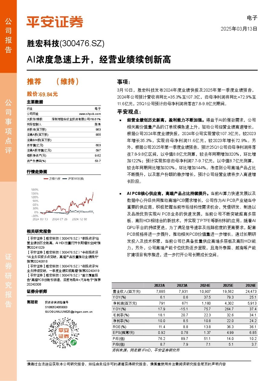 AI浓度急速上升，经营业绩续创新高