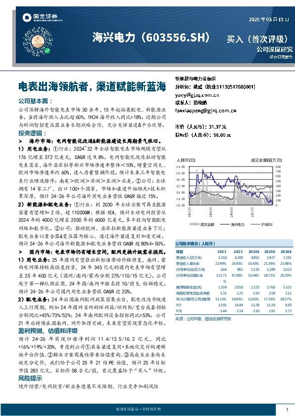 电表出海领航者，渠道赋能新蓝海
