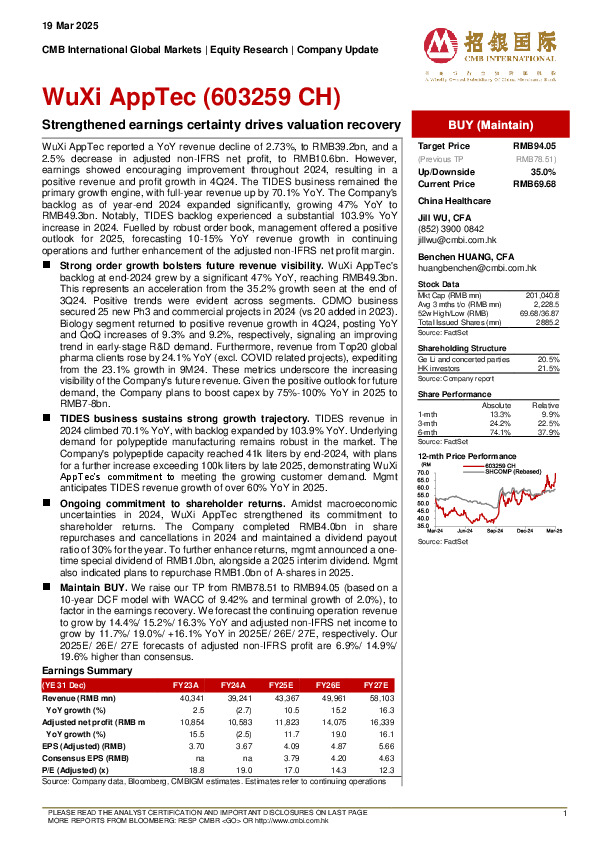 Strengthened earnings certainty drives valuation recovery