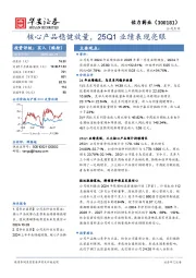 核心产品稳健放量，25Q1业绩表现亮眼