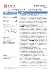 24年业绩暂时承压,提质增效重回报