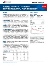 年报点评：量价齐增业绩实现高增长，黄金产量有望持续提升