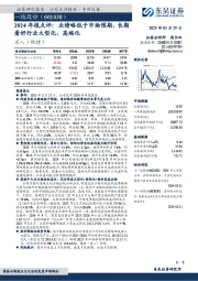 2024年报点评:业绩略低于市场预期,长期看好行业大型化、高端化