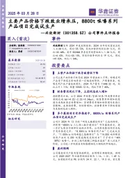 公司事件点评报告:主要产品价格下跌致业绩承压,8800t哌嗪系列产品项目完成试生产