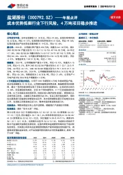 年报点评:成本优势抵御行业下行风险,4万吨项目稳步推进