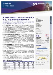2025年业务多点开花,有望推动业绩持续强劲增长