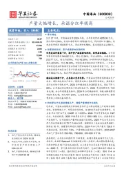 产量大幅增长，承诺分红率提高