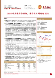 2024年年报点评:2024年业绩符合预期,海外收入增速超60%
