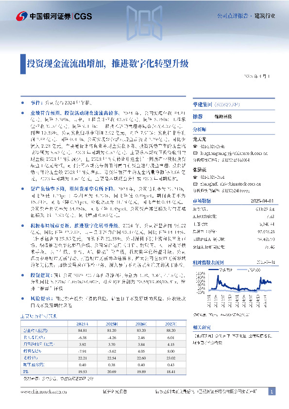 投资现金流流出增加，推进数字化转型升级