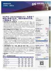 低基数下销量反弹势头良好,港股估值性价比高;上调港股至“买入”