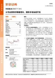 公司业绩保持稳健增长,国际市场加速开拓
