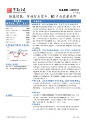 隆基绿能：穿越行业寒冬，BC产品放量在即
