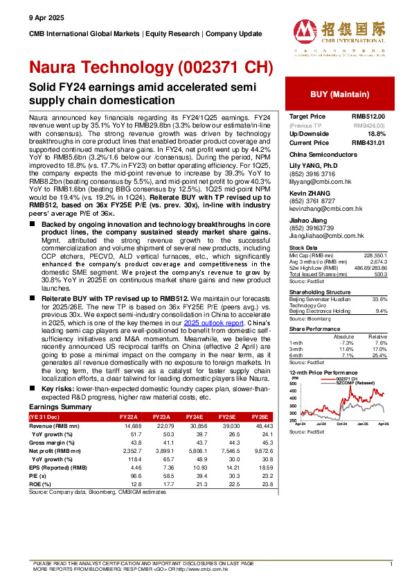 Solid FY24 earnings amid accelerated semisupply chain domestication