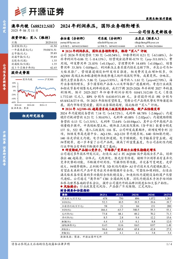 公司信息更新报告：2024年利润承压，国际业务领衔增长