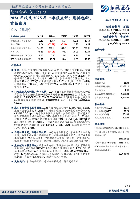 2024年报及2025年一季报点评：甩掉包袱，重新出发