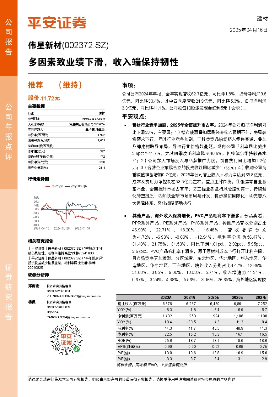 多因素致业绩下滑，收入端保持韧性