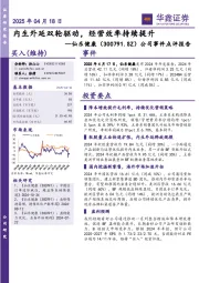 公司事件点评报告:内生外延双轮驱动,经营效率持续提升