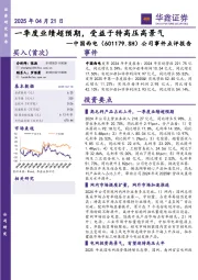 公司事件点评报告:一季度业绩超预期,受益于特高压高景气