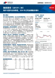海外与国内业务推进,2024年公司业绩稳定增长